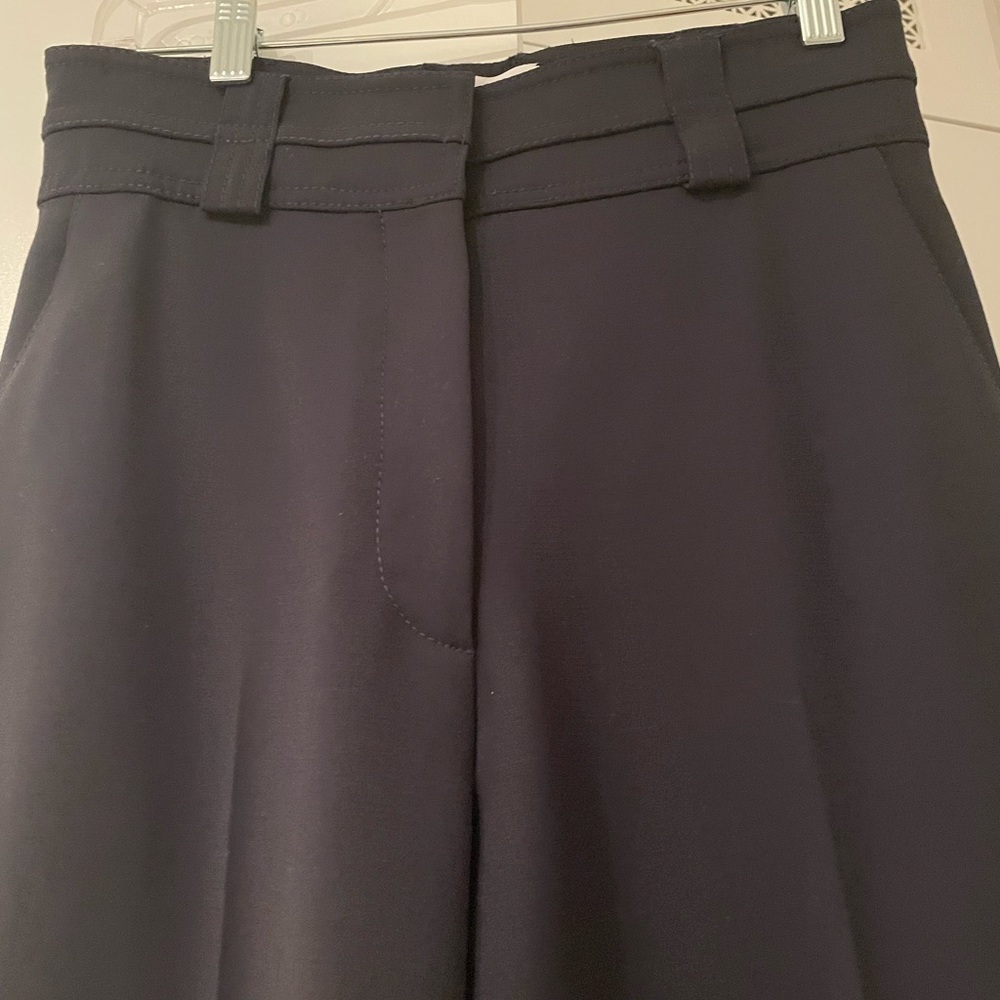 Gabriela Hearst wide-leg navy trousers